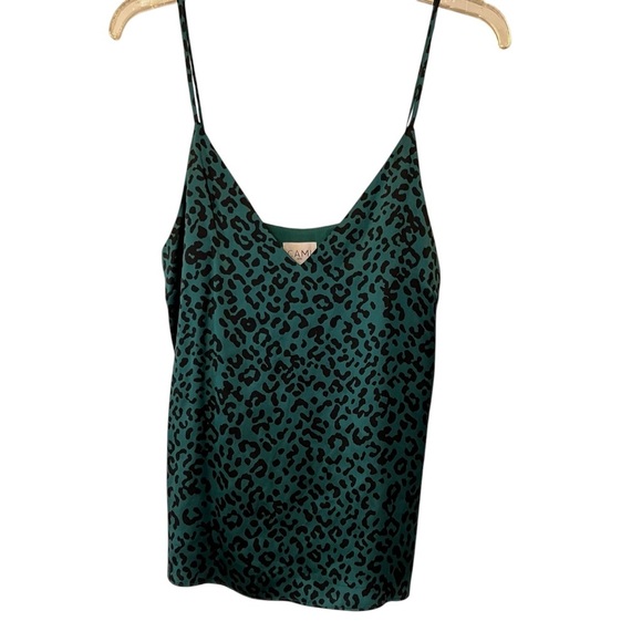 Cami NYC The Olivia Silk Charmeuse Camisole Womens XS Green Leopard Print - Picture 4 of 15